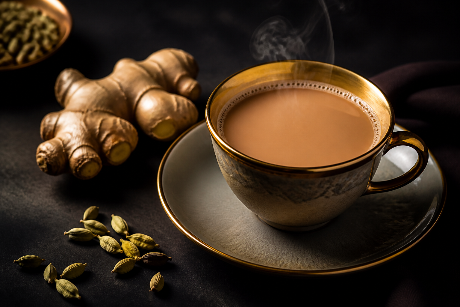 Elaichi ginger chai with spices