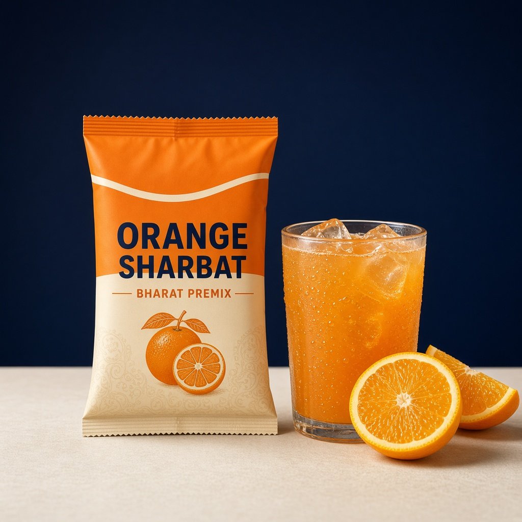 Orange sharbat premix sachets for business beverage service