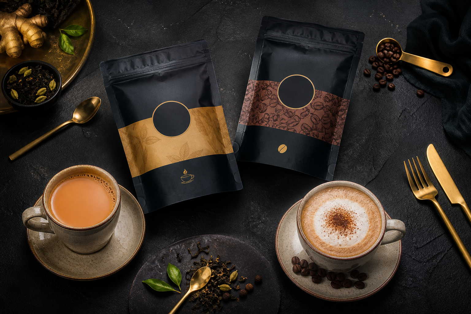 Tea and coffee premix still life